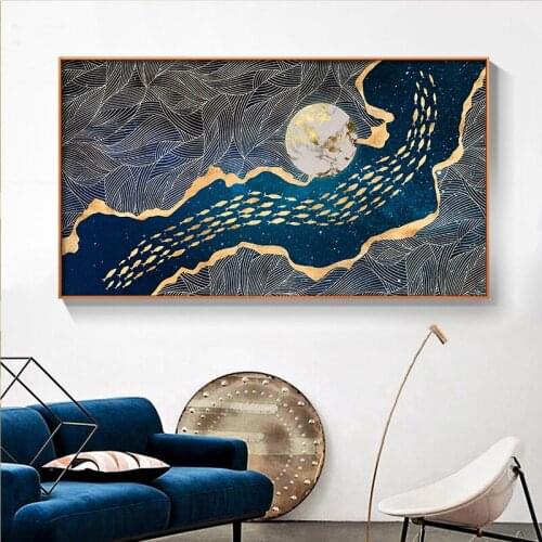 Abstract Golden Fish Full Drill 5D Diy Diamond Painting Mosaic Cross Stitch Kits Nordic Decor Embroidery Drop ShippingZP-2842