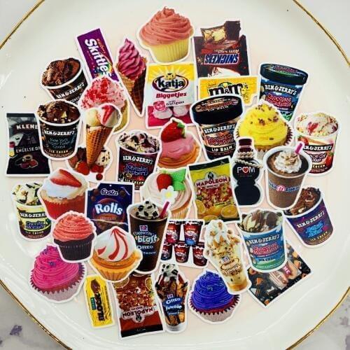 40PCS Cute drink snacks Scrapbooking stickers book Student kids toys Notebook label Decorative sticker paper Stationery