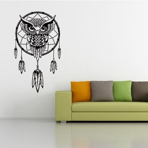 Wall Sticker Home Decor Living Room Black Owl Totem Decal Home Decoration 3D Wallpaper Wall Art 56X80cm CP0562