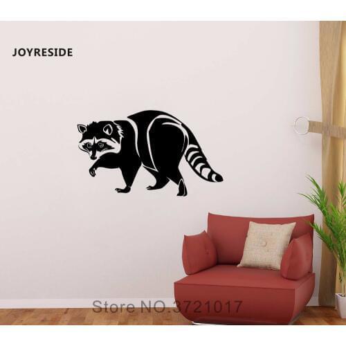 JOYRESIDE Wild Animal Wall Raccoon Decal Vinyl Sticker Decor Home Kids Children Room Bedroom Living Room Interior Murals A300