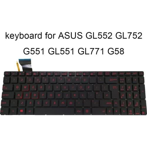 New GB Euro computer keyboards backlight uk backlit keyboard for Asus ROG GL552 GL552VL GL552VW GL752 GL771 G551 GL551 G58 ZX50