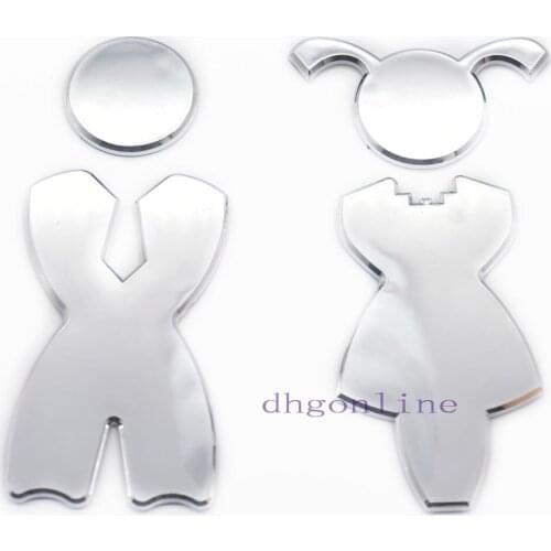 One or 2 sets 125x71mm Door Sign Restroom Acrylic Men Women Washroom Modern Signage Plaque Wall Stickers Toilet Door