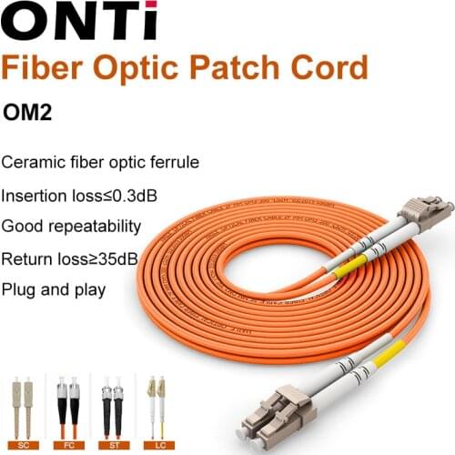 ONTi 1000Mbps Multimode LC-LC fiber patch cord Fiber Patch Cable UPC LC-ST MM Optical Fiber jumper Duplex OM2 3m 10m 30m