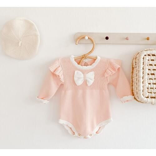 Autumn Jumpsuit Ruffle Cotton Baby Romper Long Sleeve Cute Toddler Onesie Girl Baby Romper Newborn Ropa Baby Baby Costume BW50PF