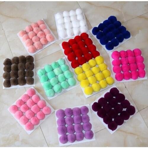 Pompon Ball 8cm Faux Fur Bunny Pompom Soft Pom Poms for DIY Hair Bobbles Keychain Bag Charms Toys Accessories 50pcs GR152