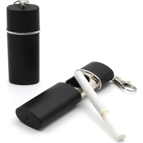 Portable Mini Ashtrays Zinc Alloy Liner ABS Sealed Tank Ash Holder Eco-Friendly Pocket Smoking Ash Tray with Key Chain