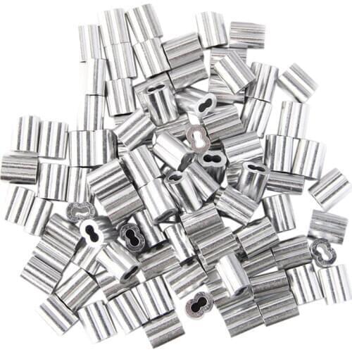 Promotion! 100pcs Aluminum Crimping Loop Sleeve for m Diameter Wire Rope and Cable