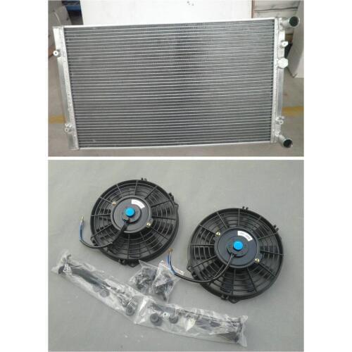ALUMINUM ALLOY RADIATOR + TWO FANS FOR VW GOLF GTI/BORA MK4 IV,AUDI A3/TT,SEAT LEON/TOLEDO,1.8T