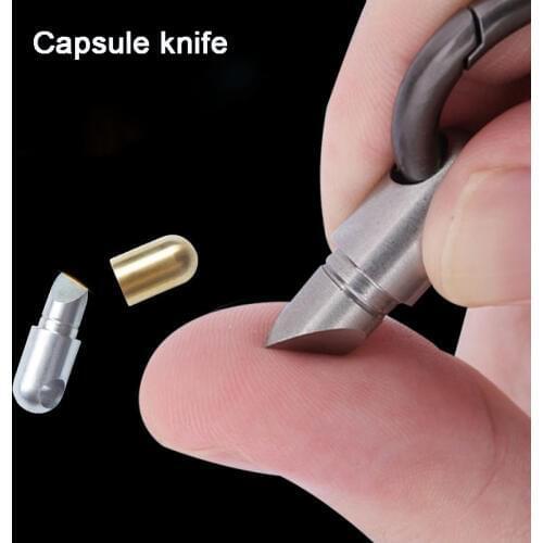 Stainless Steel Cutting tool Multifunctional EDC slide tool Pocket Micro Cutter Key Ring Pendant Capsule Knife