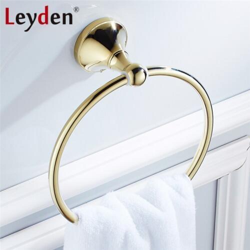 Leyden Luxury Towel Ring ORB/ Antique Brass/ Gold/ Chrome Solid Brass Bath Towel Holder Ring Wall Mounted Bathroom Accessories