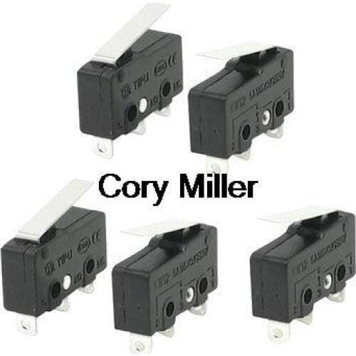 Hinge Lever Arm SPDT 1NO 1NC 1COM 3 Pins Micro Switch 3A/250VAC 5A/125AC