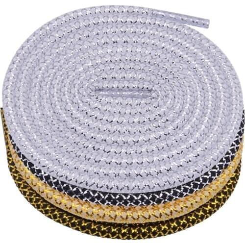 Weiou 100 Pairs A Lot Bulk Drop Shipping Order Silver Black Golden Metallic Yarn Round Shoelaces Top Accessory Ropes Save More