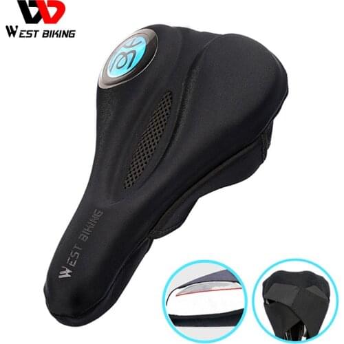 WEST BIKING Bicycle Saddle Cover Memory Foam Silicon Gels Cycling Seat Mat Comfortable Thick Sponge Soft MTB Bike Saddle Cover