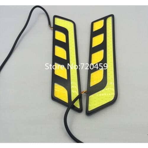 1pair COB double color Daytime Running Lights Car-styling light 12V LED Turn Signal Lights vehicle external lights DRL headlight