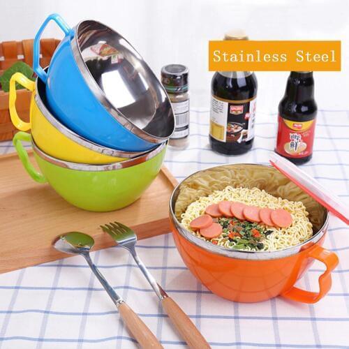 1PC 15cm*8cm Seal Stainless Steel Bubble Bowl With Belt Cover Home Freshen Bowl Anti Scalding Bowl Kitchen Accessories 190gE