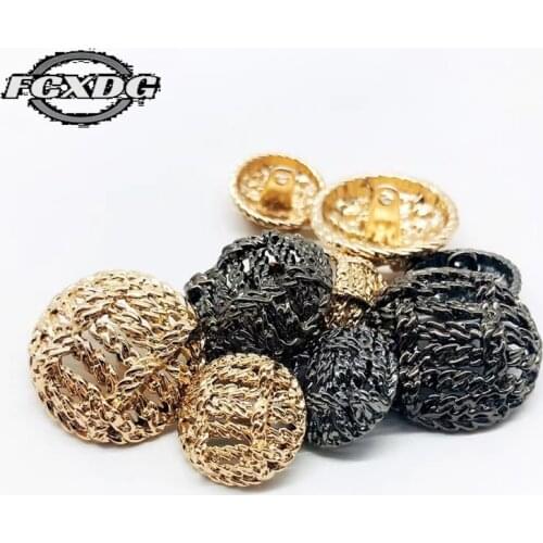 10pcs 15/20/25mm Fashion Metal Round Golden Buttons Sewing Accessories Buttons for Coat Handmade DIY Sewing Buttons for Clothing