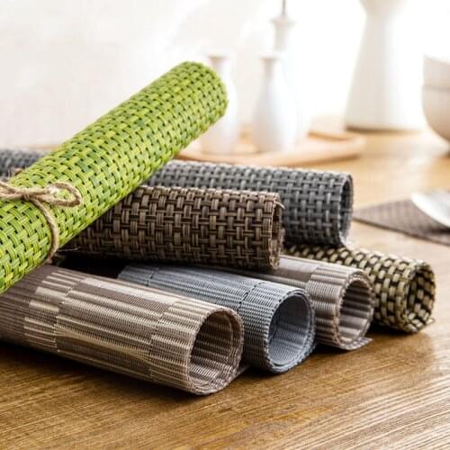 4Pcs/Set European 45x30cm Placemats PVC Dining Table Mats Disc Bowl Pads Waterproof Coasters Modern Non-Slip Tea Cups Pads