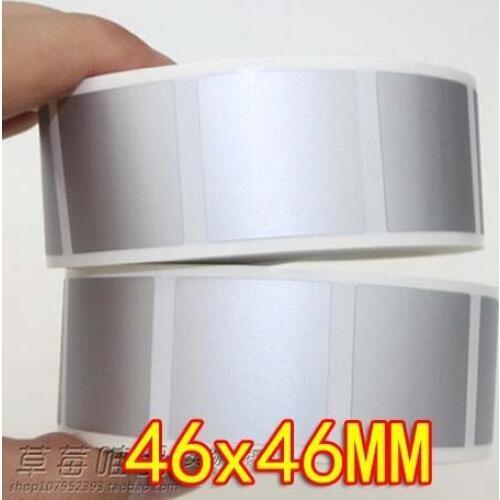 500/PCS 46x46mm Diy Scratch coating Scratch Card Sticker Coating Film (Siver gray)