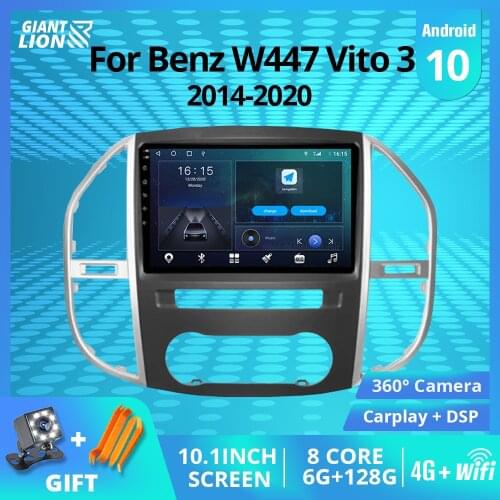 2DIN Android 10 Car Radio For Mercedes Benz W447 Vito 3 2014-2020 GPS Navigation Car Receiver DSP Auto Radio Stereo Receiver IGO