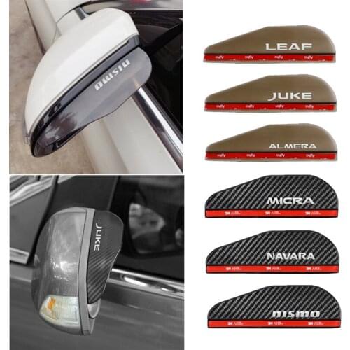 Car Side Rear View Mirror Rain Eyebrow Visor cover for Nissan Nismo X-trail Almera Qashqai Tiida Juke navara patrol micra