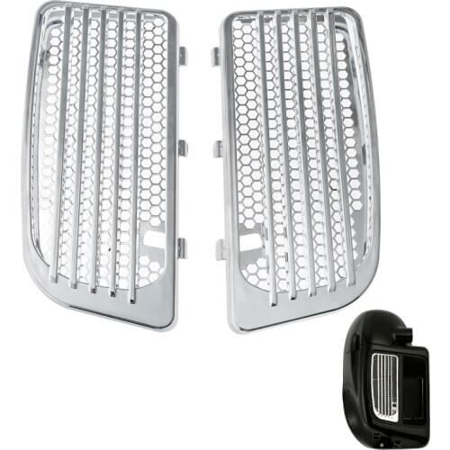 Black/Chrome ABS Radiator Grills Lower Fairing Twin Cooled For Harley Touring Models Electra Street Glide 2014-2020