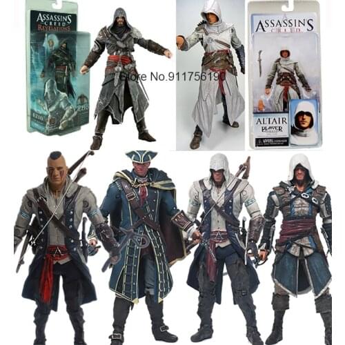 Assassin Creed Series 4 Ezio Altair Connor Haytham Edward Kenway Mohawk Action Figure Collectable Model Toys Doll Gift 7 Inch