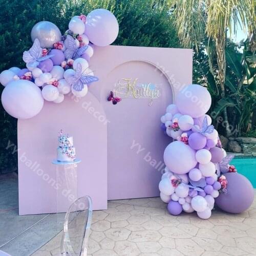 Baby Shower DIY Balloons Garland Arch KIT 4D Purple GIRL Purple Latex Balloons for Birthday Party Wedding Global Decoration