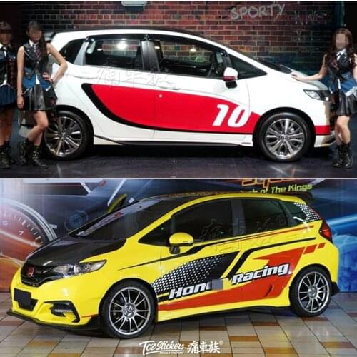 FOR Honda FIT car sticker pull flower GK5 JAZZ body decoration modified car sticker film color sticker