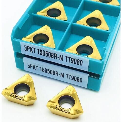 Milling insert 3PKT150508R M TT9080 high quality carbide CNC indexable 3PKT 150508R lathe parts tool turning insert 3PKT