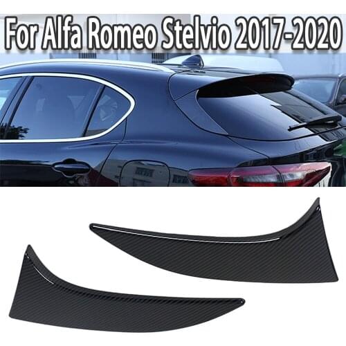 K-Car ABS Tail Door Triangle Decorative Panel Trim Carbon Fiber Style For Alfa Romeo Stelvio 2017 2018 2019 2020
