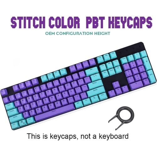 104-Key PBT Backlight Keycap Stitch Color ANSI Layout OEM Profile Key Caps for Cherry MX Mechanical Gaming Keyboard