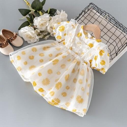 Toddler kids Girls' summer clothes outfit sets kids floral short-sleeved dresses + smock suits for children girls clothing sets