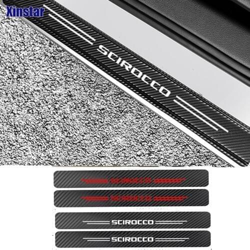 Carbon Fiber Car Door Sills Guards Sticker For Volkswagen SCIROCCO