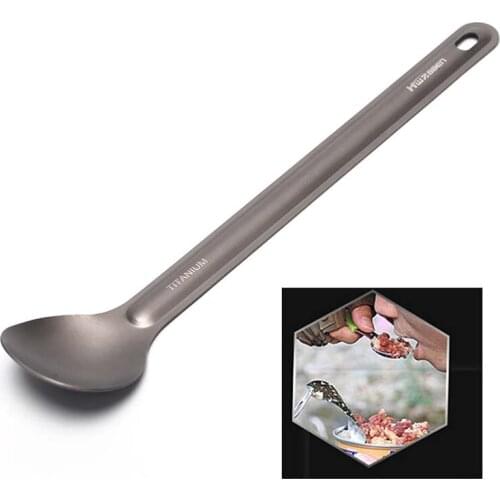 New Long-handled Titanium SpoonTitanium Spoon Camping Spoon Outdoor Tableware titanium camping camping stainless steel cup