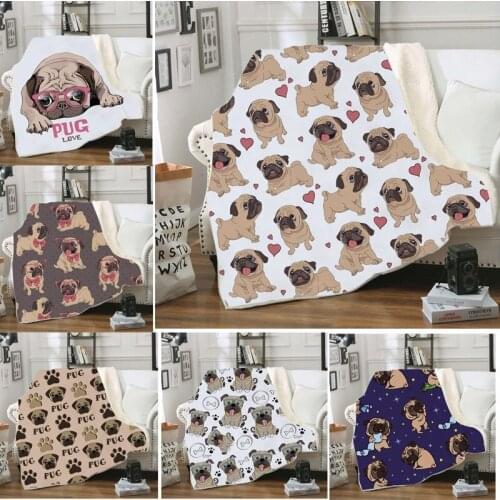 Hoodie Blanket Plush Throw Blanket 3D Pet Dog Printed Sherpa Fleece Microfiber Throw Blanket 2019 Gift Drop Shipping