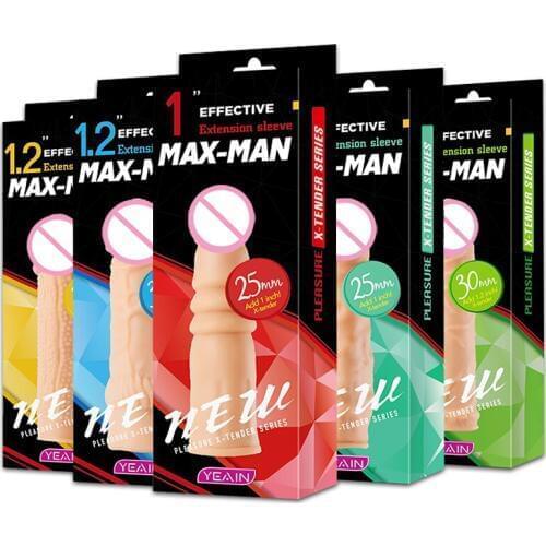 Penis Extender Sleeve Thick Condom Delay Ejaculation Reusable Condoms For Men Penis Enlargement Cock Sleeve Erotic Toys Sex Tool