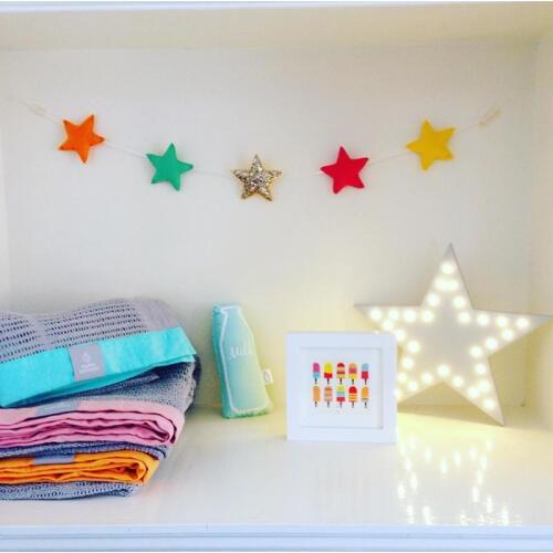 Nordic Style Felt Moon Stars Hanging Ornament INS Nordic Style Children Room Decoration Home Decoration Photo Props