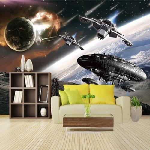 Custom Photo Wall Paper 3D Stereo Cartoon Shock Star Wars Mural Kids Room Cafe KTV Backdrop Wallpaper For Walls 3 D Papel Tapiz