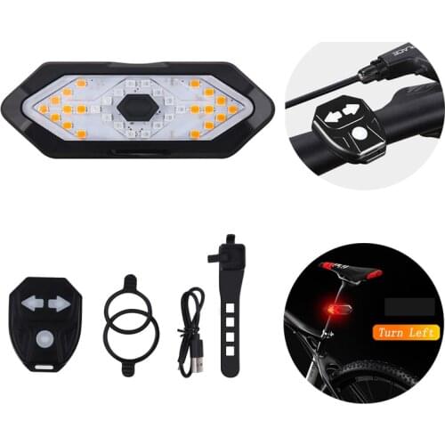 Remote Control Steering Tail Light for Bike Motorcycle Smart Charging Horn Waterproof Riding Tail Flashing Lamp
