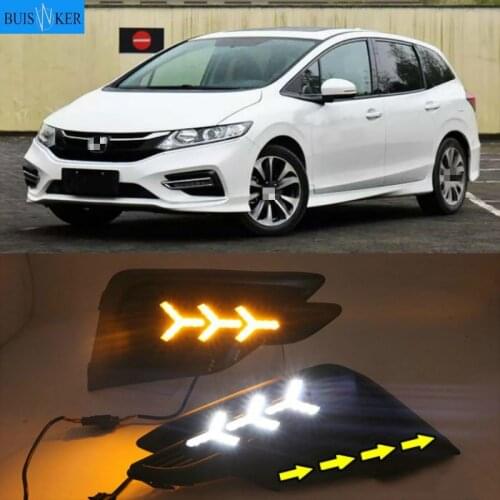 2pcs LED Daytime Running Light For Honda Jade 2017-2018 Turn Signal Relay Waterproof Car DRL