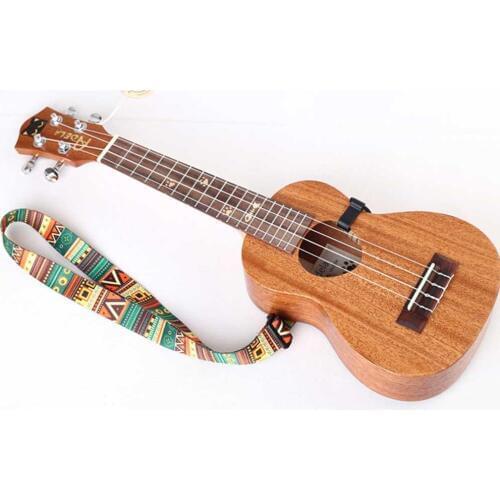 Ethnic Style Colorful Ukulele Strap Thermal Transfer Ribbon Durable Little Guitar Belt Musical Instrument Accessories