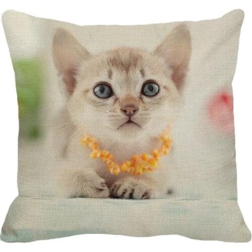XUNYU 45cmx45m pet Singapore cat new pillowcase cotton and linen comfort cushion set home car sofa decoration pillowcase YH032