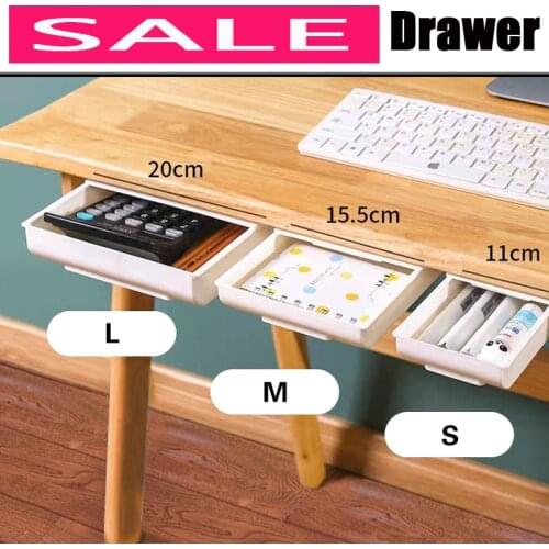 Under The Desk Drawer Type Storage Box Desktop Organizer Office Desk Student Stationery Box Desk Bottom Hanging Hidden Pen Case