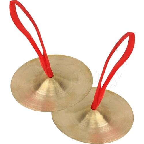 Yibuy Orff Instruments Copper Cymbals Child Musical Instrument Toy 9cm Diameter Gong