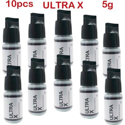 10Bottles Korea Original Adhesive ULTRA X 5ml Waterproof Eye Lash Cosmetic Tools Extensions Glue