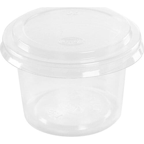 100PCS 1oz Disposable Portion Cups Clear Portion Container with Lids for Jelly Yogurt Mousses