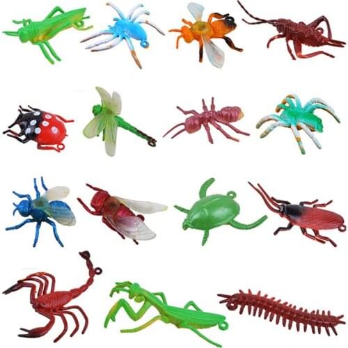 17PCS Simulation Real life insect animals model Action figure toys Wildlife animals figures learning and educational model toys