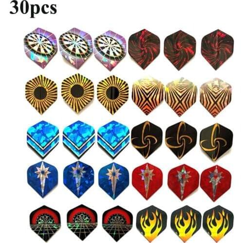 15-30 PCS Beautiful 20pcs/lot Professional 2D Flights Laser Tail Flight Harrows Throwing Toys Random send