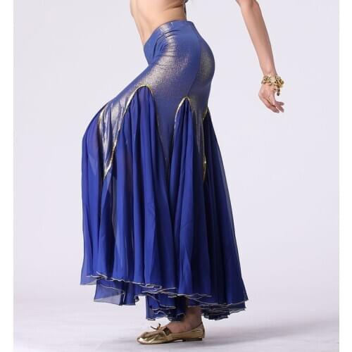2018 New Belly Dance Costume Milk Silk Crimping Belly Dance Skirt Women Belly Stage Performance Skirt Fash Tail Skirt B-2860