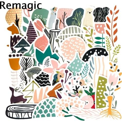 50pcs Nordic style funny fresh Scrapbooking Stickers Packs Waterproof Skateboard Luggage Guitar Graffiti Kids decals paster gift